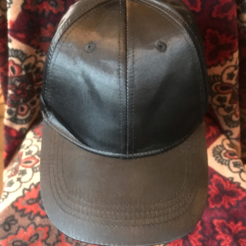 Ladies Black Sateen Baseball Cap